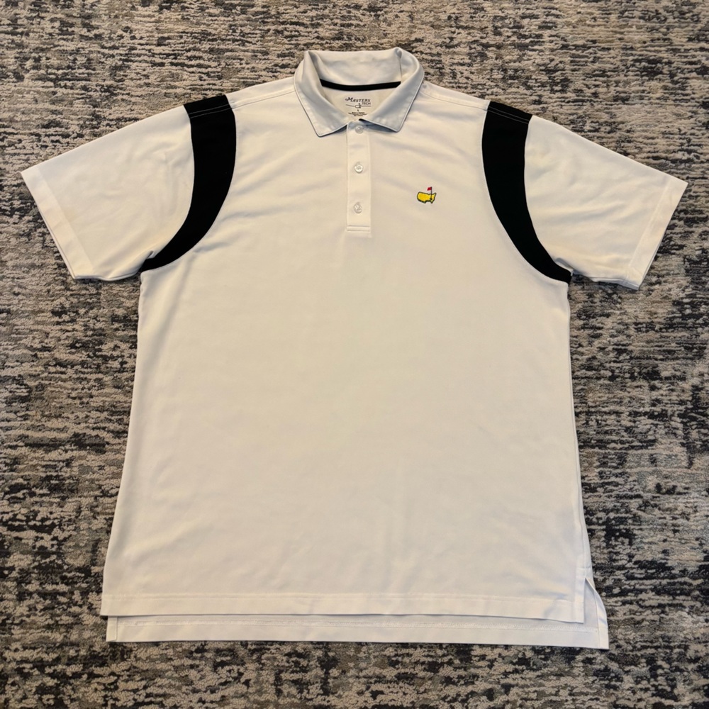 Masters Tech Performance Golf Polo Shirt Men’s Large Athletic Black White Rare
